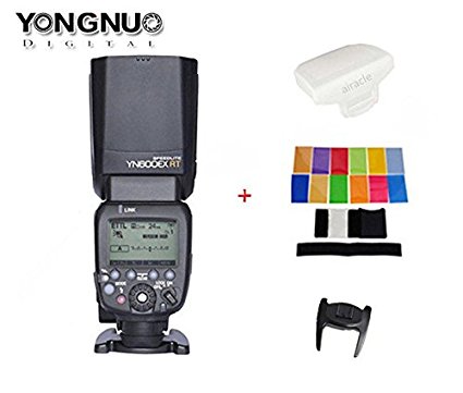 Yongnuo YN600EX-RT Flash Speedlite for YN-E3-RT, Canon's 600EX-RT/ST-E3-RT Wireless Signal Camera, LCD Display, USB Firmware Upgrade, 1/8000sec Sync Speed with Color Gel Filters & Diffuser