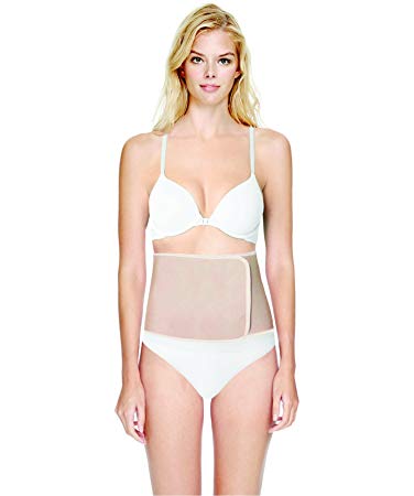 Terramed Organic Breathable Bamboo Elastic Abdominal Binder Waist Trimmer Postpartum Recovery Support (Beige, X-Large)