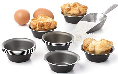 Set of 12 Mini Pudding Pie Cupcake Muffin Tart tins and darioles moulds