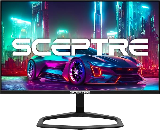 Sceptre New 24.5-inch Gaming Monitor 240Hz 1ms DisplayPort x2 HDMI x2 100% sRGB AMD FreeSync Premium Build-in Speakers, Machine Black 2024 (E255B-FWD240 Series)