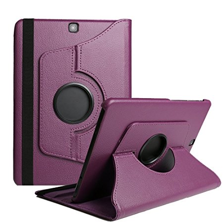 Galaxy Tab A 9.7 Case Cover,TechCode 360 Degrees Rotating Smart Case Cover for Samsung Tab A 9.7 inch Tablet SM-T550,SM-P550(Purple,Tab A 9.7)