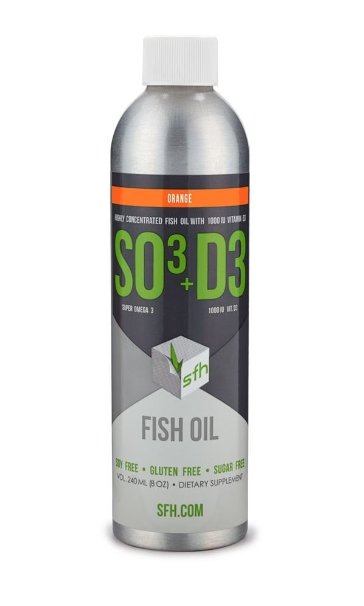 SFH Stronger Faster Healthier SO3 D3 Super Omega-3 Liquid Fish Oil EPA DHA (Orange) with pump