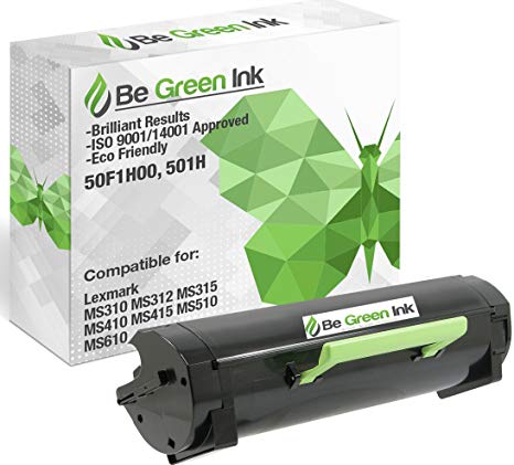 Be Green Ink 50F1H00 501H Toner Cartridge Compatible with Lexmark MS310dn MS312dn MS315dn MS410dn MS415dn MS510dn MS610dn (1 Black 5,000 High Yield)