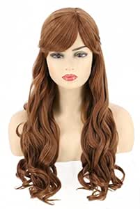 Anna Wig Women Adult Long Brown Halloween Costume Wigs