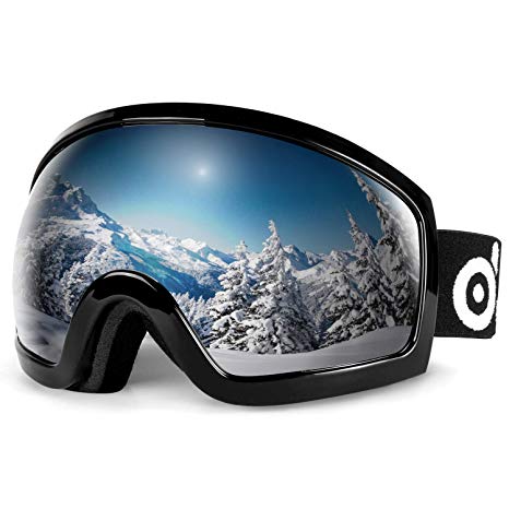 Odoland Snow Ski Goggles S2 Double Lens Anti-Fog Windproof UV400 Eyewear for Adult and Youth-Skiing, Snowboarding, Motorcycle Cycling and Snowmobile Winter Outdoor Sports Protective Glasses