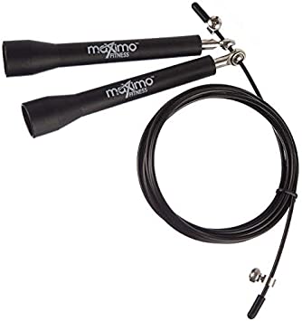 Maximo Fitness Skipping Rope - High Speed Crossfit Jump Rope - Ball Bearing for Fast Skipping and 'Double Unders' - Ideal for Cross Fit, Muscle Tone, Warm Up and Weight Loss