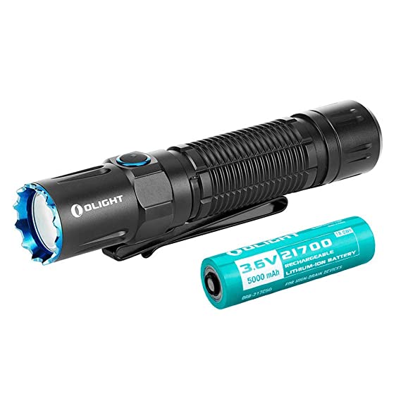 Olight M2R Pro Warrior Tactical Max 1800 Lumens 300m Throw Rechargeable Torch Flashlight, Powerful Dual Switch LED Torch with 21700 Battery for Outdoors Hunting Household Search and Rescue