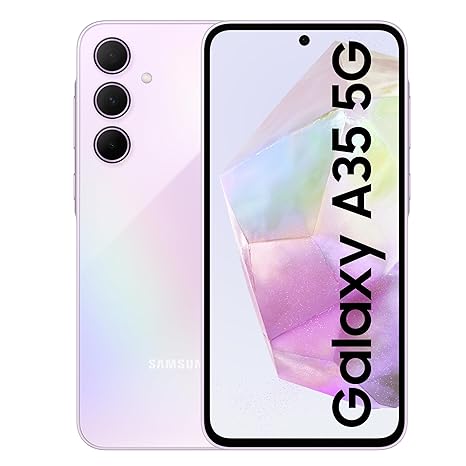 Samsung Galaxy A35 5G (Awesome Lilac, 8GB RAM, 128GB Storage) | Premium Glass Back | 50 MP Main Camera (OIS) | Nightography | IP67 | Corning Gorilla Glass Victus  | sAMOLED with Vision Booster