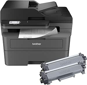 Brother MFC-L2820DW XL Wireless Compact Monochrome All-in-One Laser Printer with Copy, Scan and Fax, Duplex, Black & White | Up to 4,200 pages of toner included(1), Amazon Dash Replenishment Ready