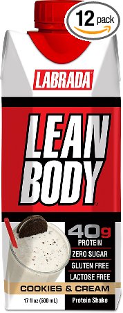 Labrada Nutrition Lean Body Ready to Drink, Cookies & Cream, 17-Ounce, Pack of 12