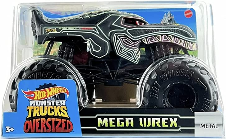 Hot Wheels Monster Trucks Oversized 1:24 Scale Diecast Neon Mega Wrex