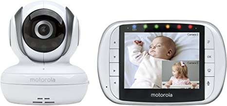 Motorola MBP36S Remote Wireless Video Baby Monitor with 3.5-Inch Color LCD Screen, Remote Camera Pan, Tilt, and Zoom