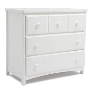 Delta Children 3 Drawer Dresser with Interlocking Drawers, White