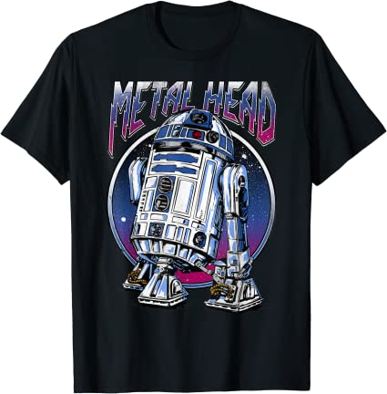 Star Wars R2D2 Metal Head Vintage Graphic T-Shirt Z2