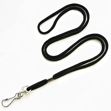 10 Pack Black Bulk Badge Lanyards Neck Straps with Metal Swivel Hook for ID Card Holder, Office, School, Name Tags, Conference, Work , Business, Employee, Students