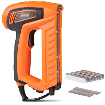 VonHaus 18-Gauge 2 In 1 Electric Brad Nailer and Stapler Gun Kit - Includes 400 Crown Staples and 100 Nails