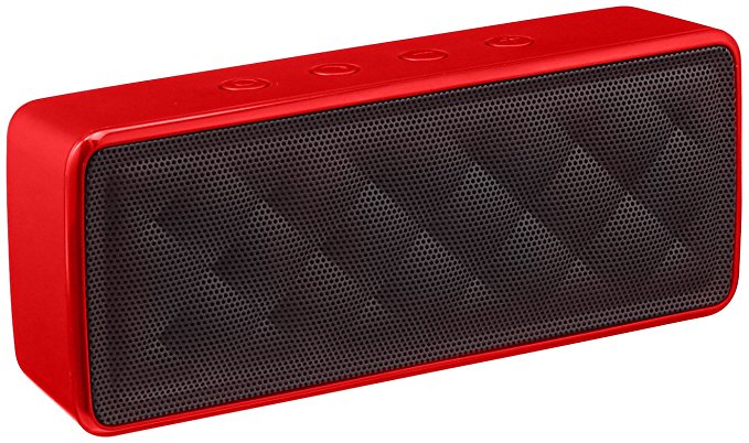 AmazonBasics Portable Bluetooth Speakers (Red)