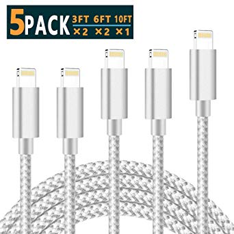 JR TECHNIK Lightning Cable, MFi Certified iPhone Charger Cable Nylon Braided USB Charging & Syncing Cable Compatible with iPhone Xs MAX XR X 8 8 Plus 7 7 Plus 6 6s Plus iPad and More