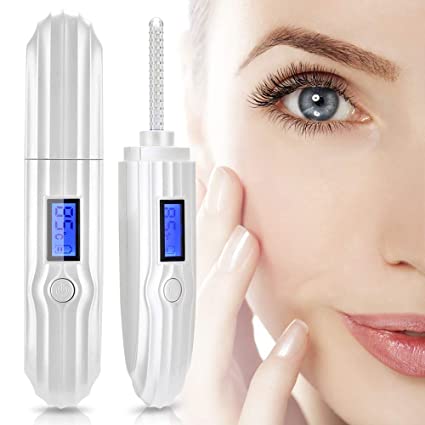 Heated Eyelash Curler, Mini Electric Ceramic Eyelash Curler USB Rechargeable Lash Curler with LCD Display Quick Natural Curling and Long Lasting Eyelashes Curl Tool Valentine's Gifts for Girls Women