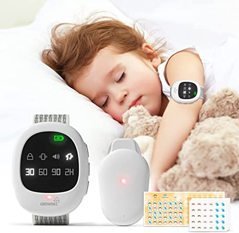 2-in-1 Upgraded Wireless Bedwetting Alarm & Potty Watch, GROWNSY Rechargeable Potty Training Watch with Music and Vibration,Timer Setting,Bed Wetting Alarm for Kid Elder,Useful Solution for Bedwetter