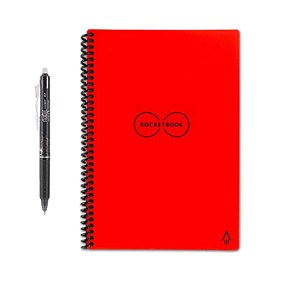 Rocketbook Everlast Smart Reusable Notebook, Executive Size, Atomic Red, 6" x 8.8" (EVR-E-K-CBG)