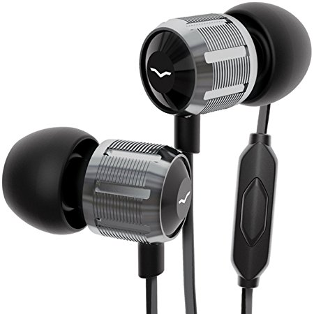 V-MODA Bass Freq Metal 1-Button Mic In-Ear Noise-Isolating Headphone for Android/Windows/Blackbery (Gunmetal Black)