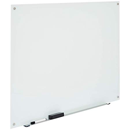 AmazonBasics Glass Dry-Erase Board - White, Magnetic, 4 Feet x 3 Feet