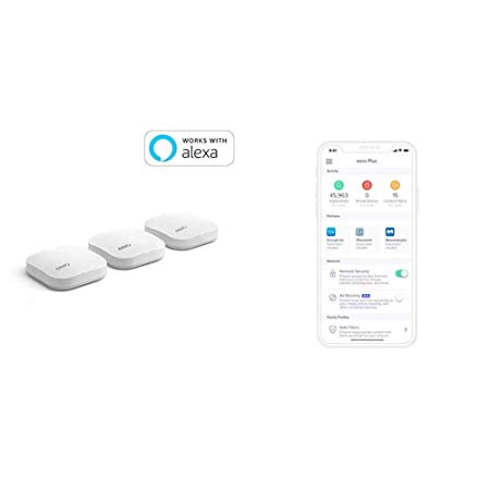 eero Pro WiFi System (Set of 3 eeros) – 2nd Generation - Advanced Tri-Band Mesh WiFi System to Replace Traditional Routers and WiFi Range Extenders Coverage with eero Plus 1 Year Subscription