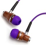 Symphonized NRG Premium Genuine Wood In-ear Noise-isolating Headphones with Microphone Purple