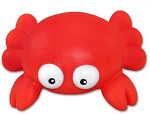 DolliBu Crab Bath Buddy Squirter - Floating Red Crab Rubber Bath Toy, Fun Water Squirting Bathtime Play for Toddlers, Cute & Soft Sea Life Animal Toy for The Bathtub, Beach, & Pool for Girls & Boys