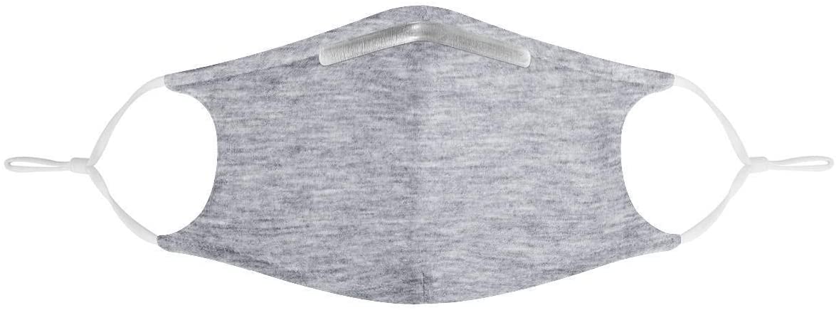 Inspire Masks Reusable Face Mask with PM 2.5 Filters -Designer Washable Double-Layer Poly/Cotton Mask with 4 Replaceable Carbon Filters Included and Adjustable Elastic Ear Strap (Heather Grey)