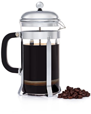 JavaPresse French Press Coffee Maker - Serves Cold Brew, Tea, & More - Reinforced Glass Carafe 34 oz