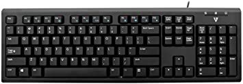 V7 Wired Keyboard with U.S. layout, Black - KU200US