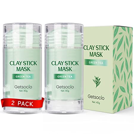 Green Tea Mask Stick(2 Pack), Purifying Clay Mask, Blackhead Remover,Poreless Deep Cleanse Mask Stick,Oil Control Face Mask, Skin Detoxifying Face Stick Mask for all Skin Types