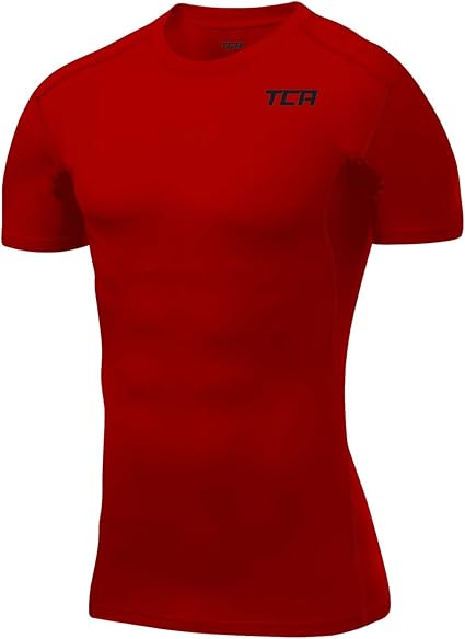 TCA Mens' and Boys' HyperFusion Compression Base Layer Top Short Sleeve Under Shirt