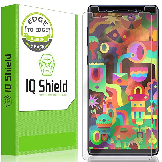 Galaxy Note 9 Screen Protector, IQ Shield LiQuidSkin Full Coverage Screen Protector for Galaxy Note 9 [Max Coverage][2-Pack] HD Clear Anti-Bubble Film