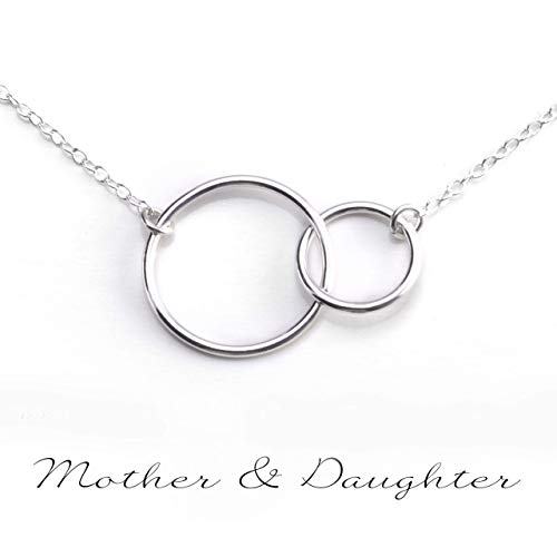 MOTHER DAUGHTER NECKLACE - PURE Sterling Silver Necklace - Gifts For Mom (HandeMade in the USA by Gracefully Made Jewelry)