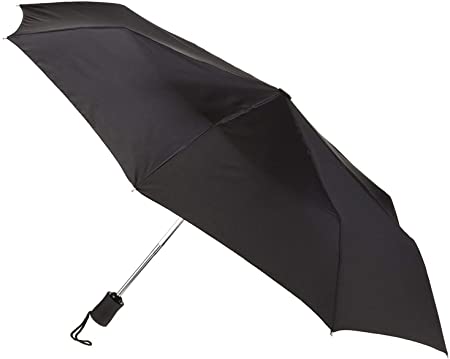 Lewis N. Clark Travel Umbrella, Black, One Size, Travel Umbrella: Windproof & Water Repellent Fabric Automatic Open Close