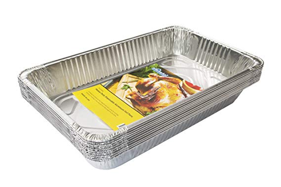 eHomeA2Z Aluminum Pans Full Size Disposable - 21 x 13 x 3 (10, Full-Size) (10)