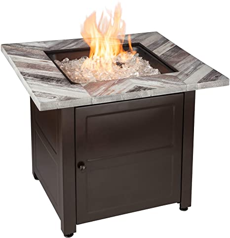 Uniflame Endless Summer GAD15287SP Duval - 30 Inch Fire Pit by Endless Summer, Printed Resin Mantel and Steel Base