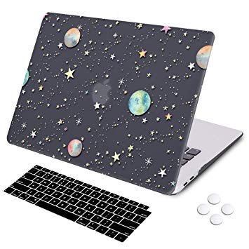 MacBook Air 13 inch case 2018 2019 Release Retina Display Touch ID, DQQH Hard case & Keyboard Cover,Only Compatible MacBook Air 13 inch 2018 2019 Model A1932-Starry Night