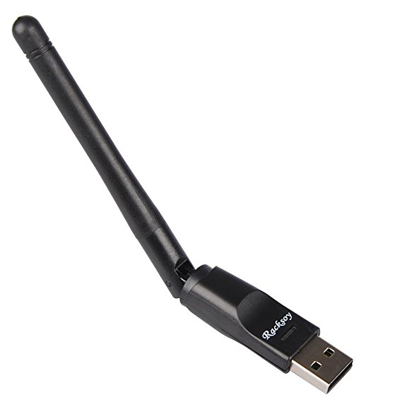 Racksoy Professional Mini Stick Wireless Wlan USB Adapter RT5370 with Rotatable Antenna 150Mbit/s Dongle 802.11n/b/g Compatible with Raspberry Pi, Window XP / Vista / Windows 7 (32-Bit   64-Bit), Windows 8 (32-Bit   64-Bit) Black