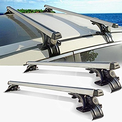 Auxmart 2Pcs 48" (122cm) Universal Roof Rack Cross Bars and 3 Pair of Mounting Clamps