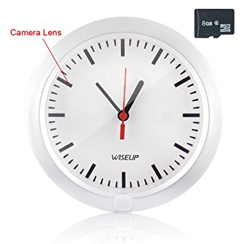 Wiseup™ 8GB1280x720P Hidden Camera Clock Camcorder Video Recorder PIR Motion Activated Security DVR