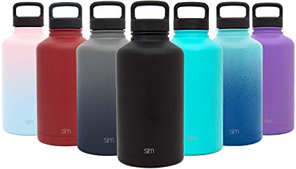 Simple Modern 40oz, 64oz, 84oz Summit Water Bottle   Extra Lid - Wide Mouth Vacuum Insulated 18/8 Stainless Steel Powder Coated