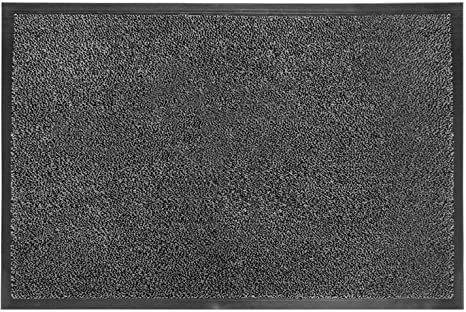 Fasmov Absorbent, Non-Slip Carpet Entrance Mat Indoor Outdoor Entrance Rug Floor Mats Shoe Scraper Doormat, 17.7”x 29.5”(Gray)