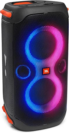 JBL PartyBox110 Portable Indoor and Outdoor Party Speaker with Built-In Lights, IPX4 Splashproof Design, Deep Bass and 12 Hours of Playtime, in Black