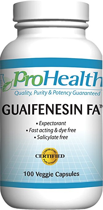 Guaifenesin FA 400mg 100 veggie capsules (Fast Acting, Immediate Release Expectorant)
