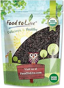 Food to Live Organic Black Rice, 3 Pounds — Whole Grain Non-GMO Rice. Nutty and Sweet Flavor. Rich in Antioxidants and Dietary Fiber. Kosher, Vegan.