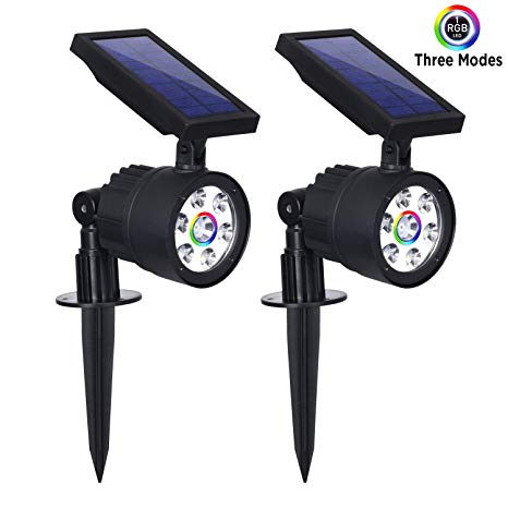 Westinghouse Solar Spotlights, Solar Spot Light Outdoor Color Change White Garden Lights 2-in-1 Waterproof 7 LED Solar Powered Spotlight Wall Light Landscape Light for Patio Yard (200 Lumen, 2 Pack)